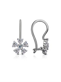 Серьги из серебра с фианитом