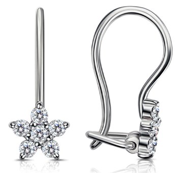 Серьги из серебра с фианитом