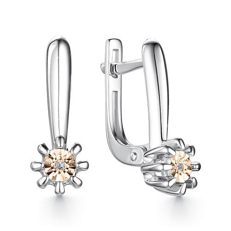 Серьги из серебра с Бриллиантом