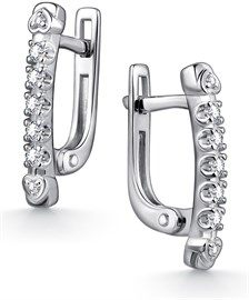Серьги из серебра с фианитом