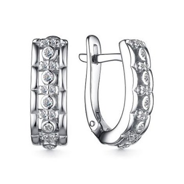 Серьги из серебра с фианитом