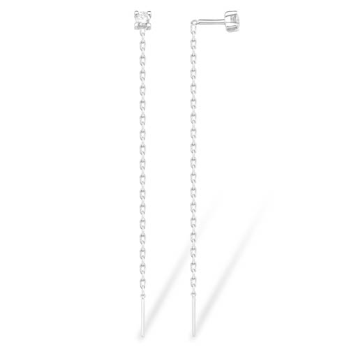 Серьги из серебра с фианитом