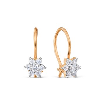 Серьги из золота с фианитом