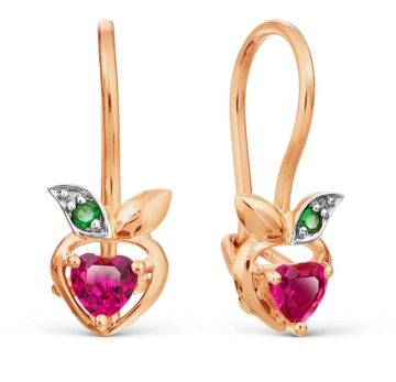 Серьги из золота с фианитом