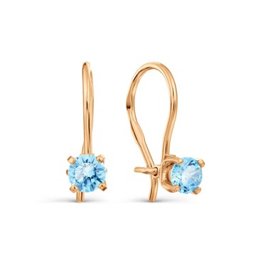 Серьги из золота с фианитом