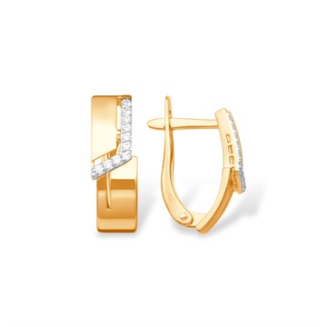 Серьги из золота с фианитом