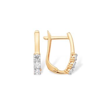 Серьги из золота с фианитом