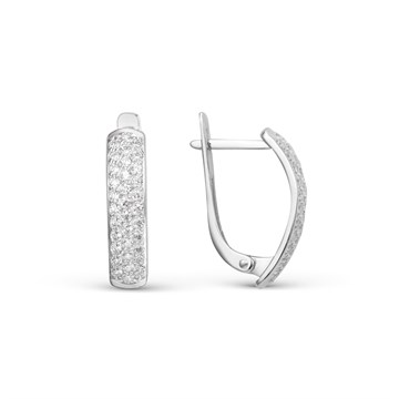 Серьги из белого золота с фианитом