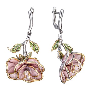 Серьги из серебра с эмалью