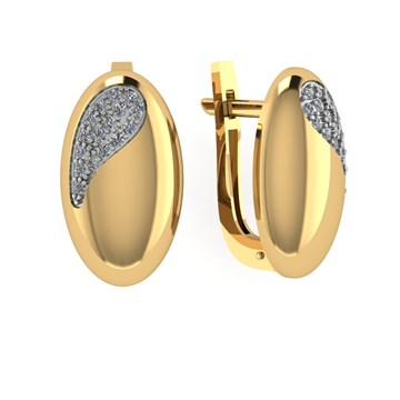 Серьги из золота с фианитом