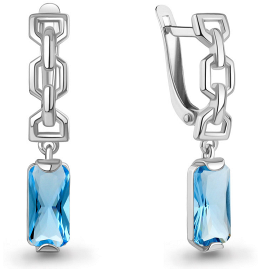 Серьги из серебра с топазом