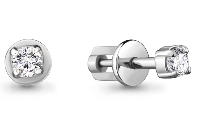 Серьги из серебра с фианитом