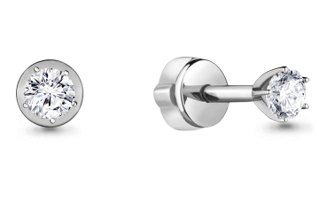 Серьги из серебра с фианитом