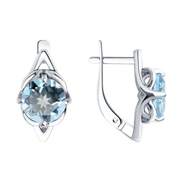 Серьги из серебра с топазом