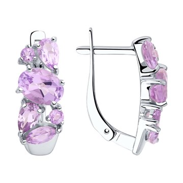 Серьги из серебра с Аметистом