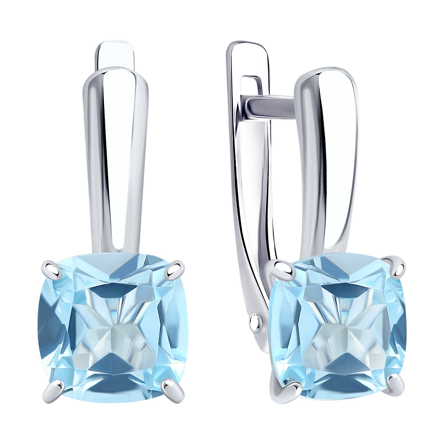 Серьги из серебра с топазом