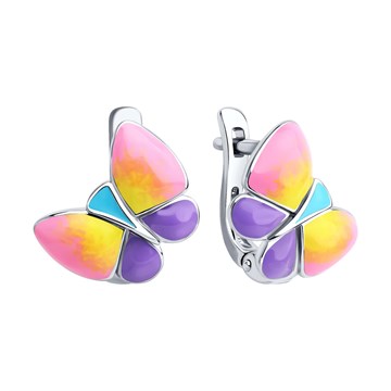 Серьги из серебра с эмалью