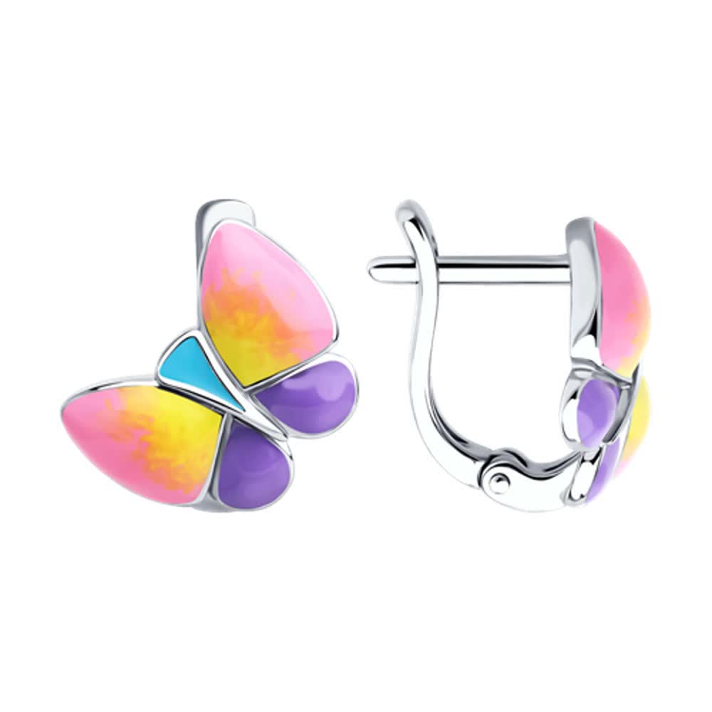 Серьги из серебра с эмалью