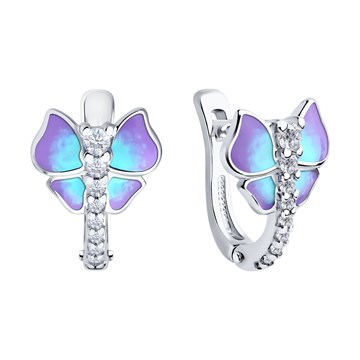 Серьги из серебра с эмалью