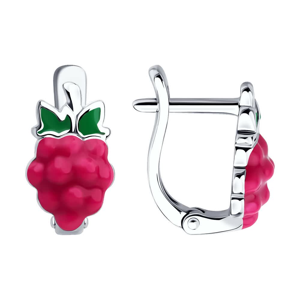 Серьги из серебра с эмалью