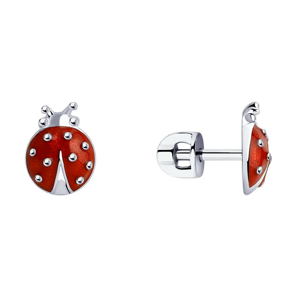 Серьги из серебра с эмалью