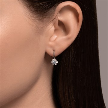 Серьги из серебра с фианитом