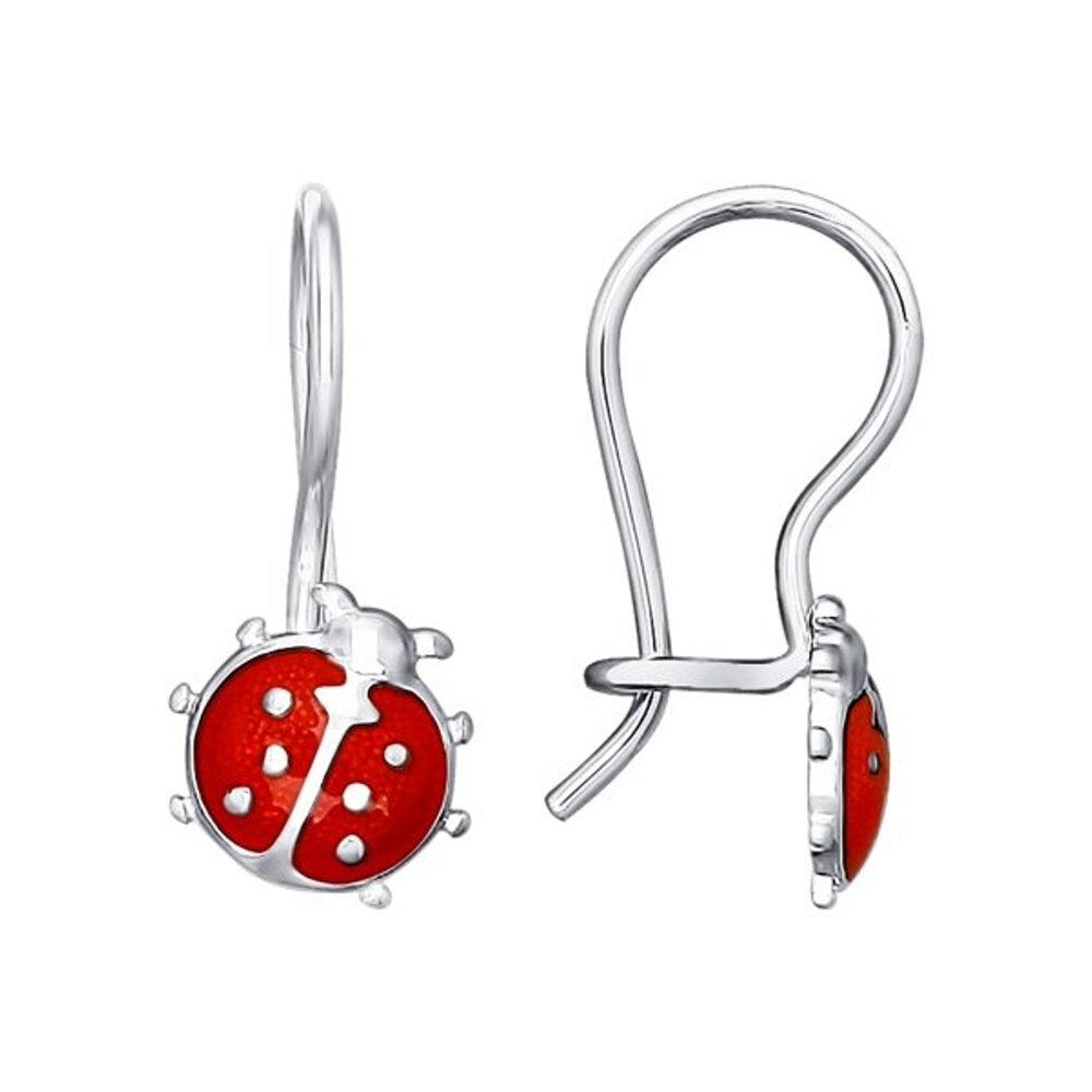 Серьги из серебра с фианитом
