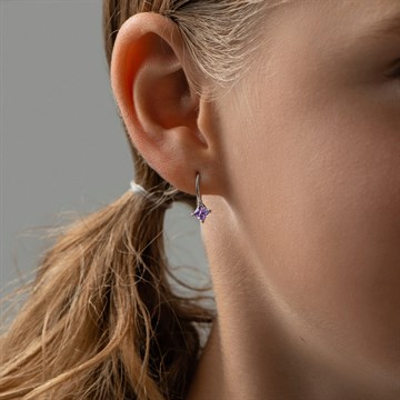 Серьги из серебра с фианитом