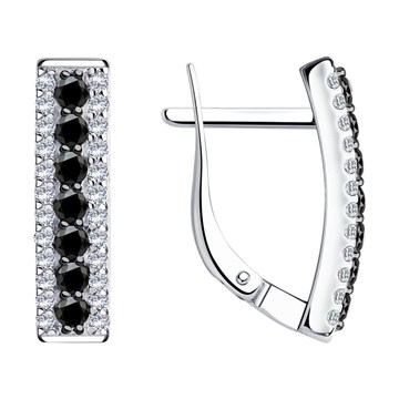 Серьги из серебра с фианитом