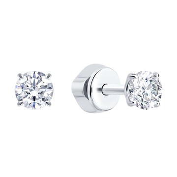 Серьги из серебра с фианитом
