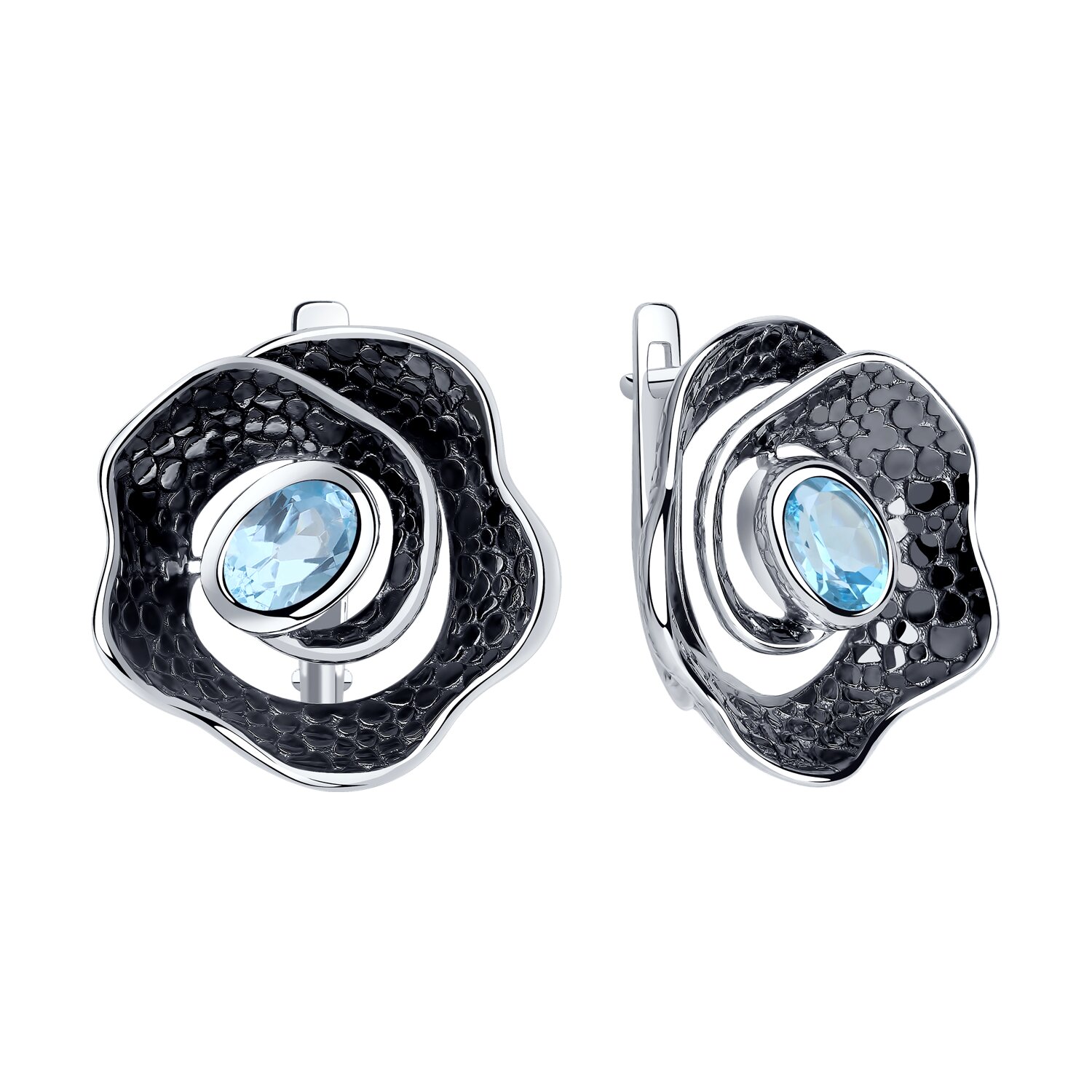 Серьги из серебра с топазом