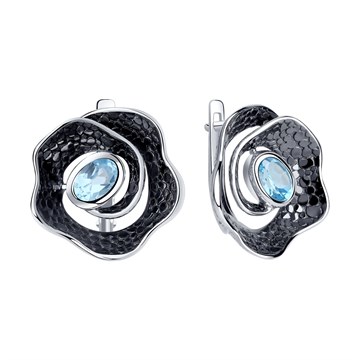 Серьги из серебра с топазом