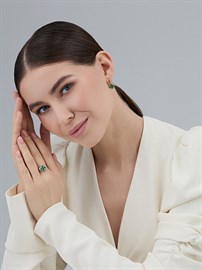 Серьги из золота с изумрудом и Бриллиантом
