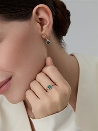 Серьги из золота с изумрудом и Бриллиантом