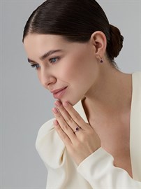 Серьги из золота с рубином и Бриллиантом