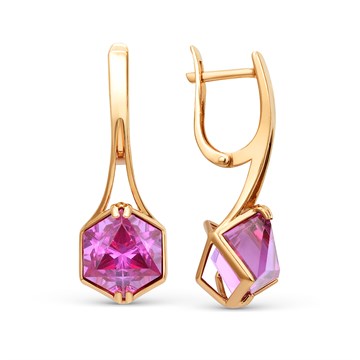 Серьги из золота с кварцем
