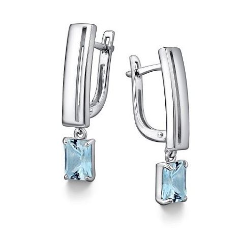 Серьги из серебра с топазом