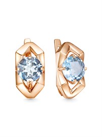 Серьги из золота Сапфир синтетика