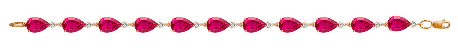 Браслет из серебра с корундом и фианитом