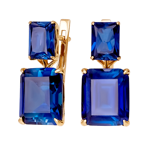 Серьги из серебра с корундом Серьги из серебра с корундом