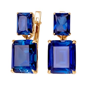 Серьги из серебра с корундом
