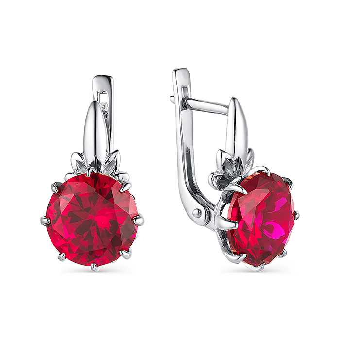 Серьги из серебра с цитрином Серьги из серебра с цитрином