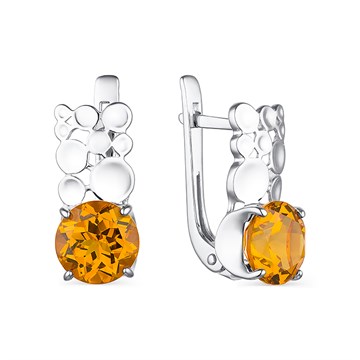 Серьги из серебра с топазом