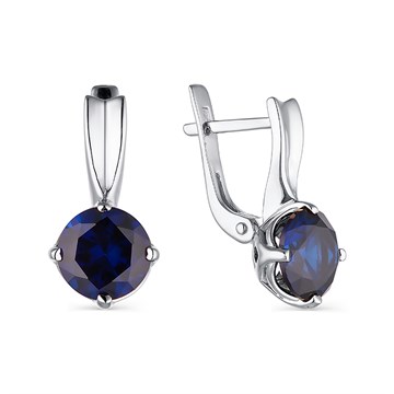 Серьги из серебра с корундом