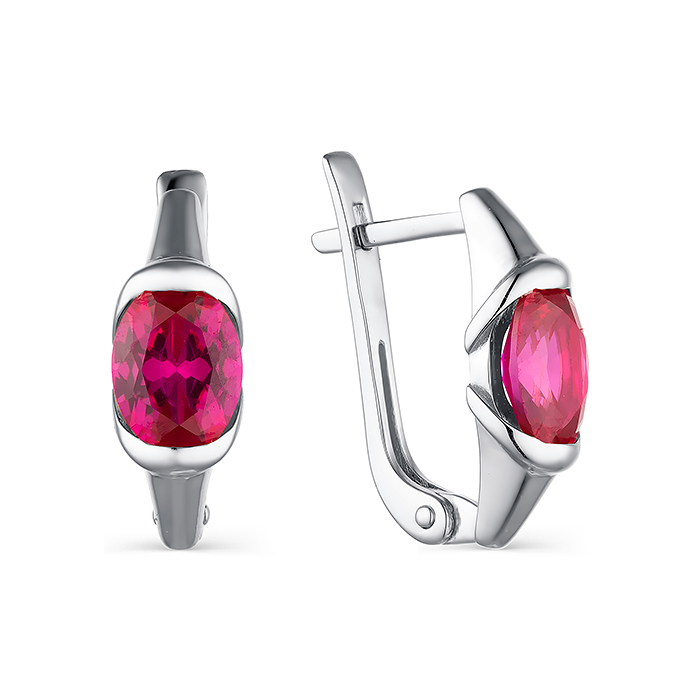 Серьги из серебра с Гранатом