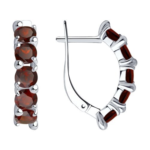 Серьги из серебра с Гранатом