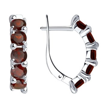 Серьги из серебра с Гранатом