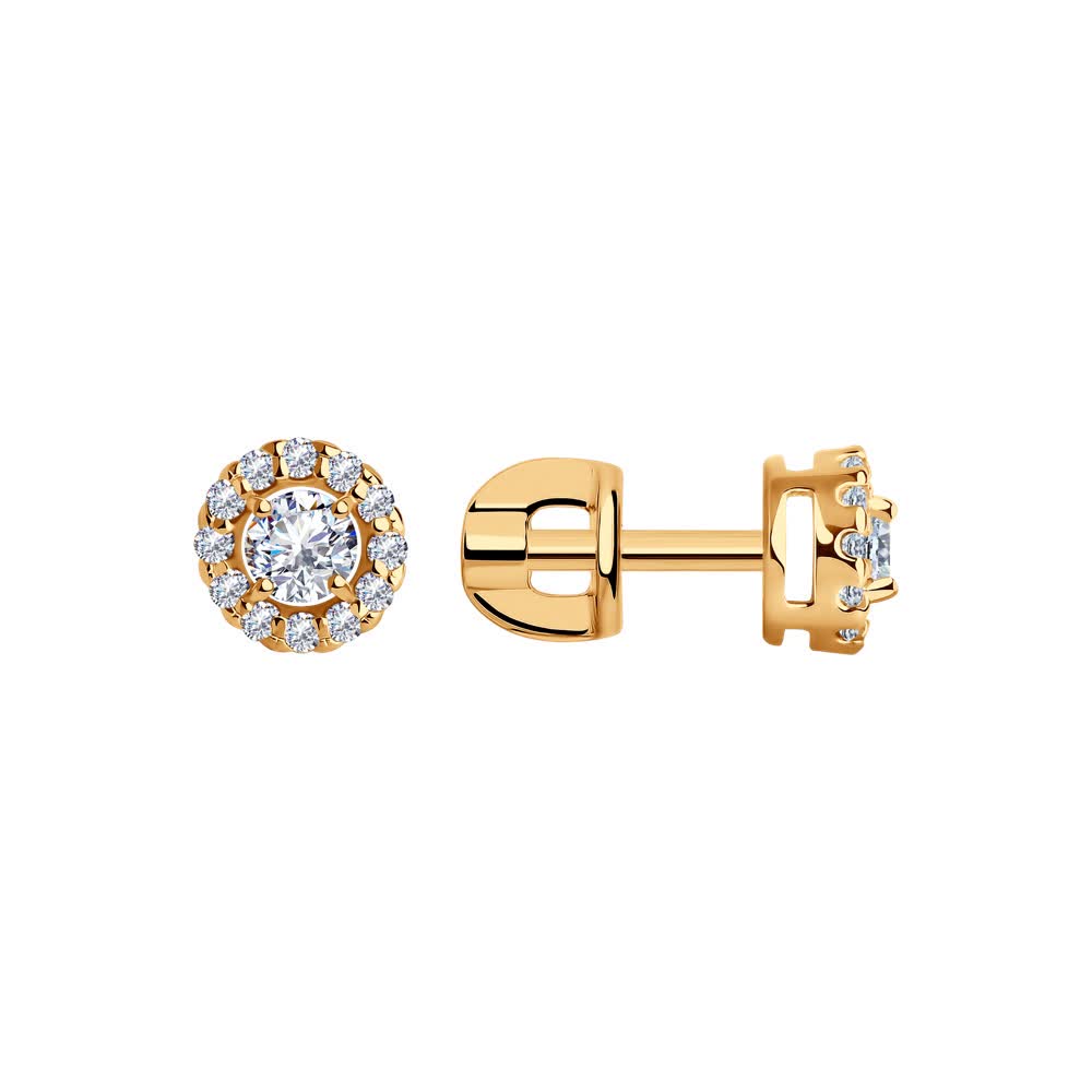 Серьги из серебра с фианитом