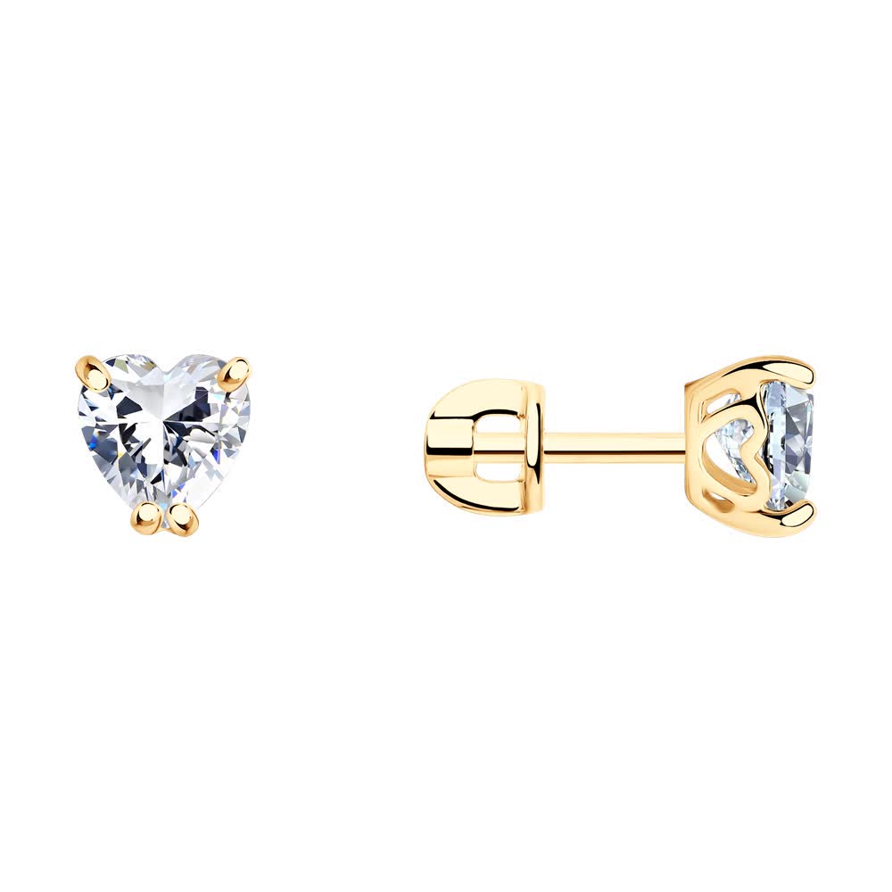 Серьги из серебра с фианитом
