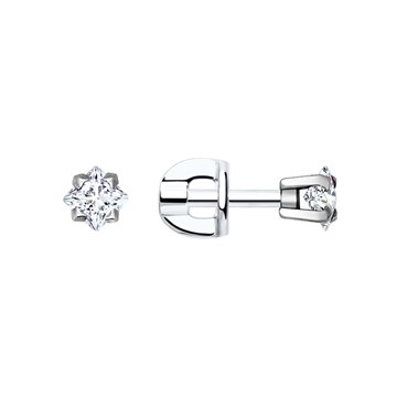 Серьги из серебра с фианитом
